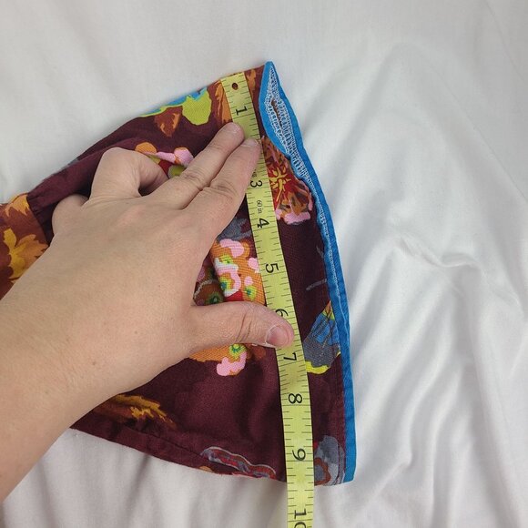 Blue Juniper Burgundy Long Sleeve Dress with Large Flower and Butterfly Print 12 - Picture 8 of 8